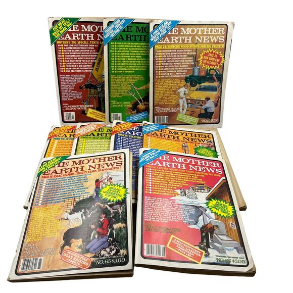 Vintage The Mother Earth News Magazine Lot 1980 Complete 1979 Mar Sep Nov Dec - Picture 1 of 9